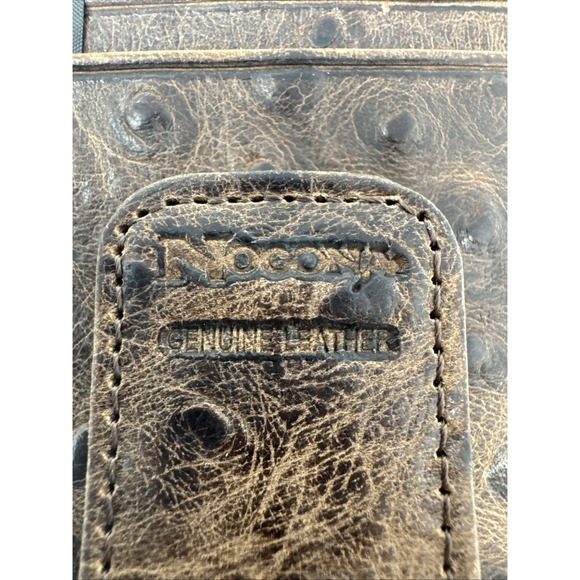 Nocona Western Mens Money Clip Wallet Leather Vintage Ostrich Brown N5487702 - Picture 5 of 6